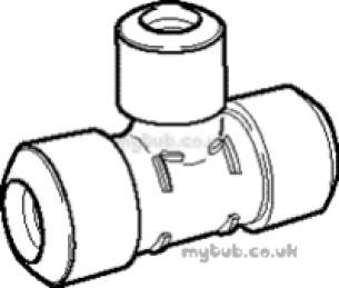 Hep2O Underfloor Heating Pipe and Fittings -  Hep20 22x 22x 15mm Slimline Red Tee Hx13