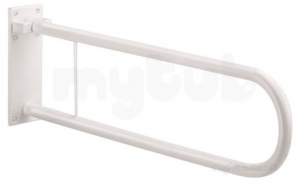 Delabie Grab and Hand Rails -  Delabie Drop-down Support Rail 33.7 L850 White Epoxy St Steel