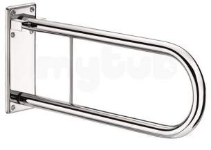 Delabie Grab and Hand Rails -  Delabie Drop-down Support Rail 33.7 L850 Polished Stainless Steel