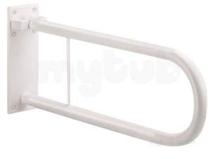 Delabie Grab and Hand Rails -  Delabie Drop-down Support Rail 26.9 L650 White Epoxy St Steel