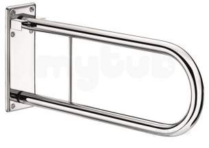 Delabie Grab and Hand Rails -  Delabie Drop-down Support Rail 26.9 L650 Polished Stainless Steel