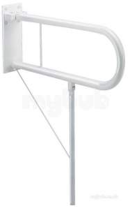 Delabie Grab and Hand Rails -  Delabie Drop-down Rail With Leg 26.9 L650 White Epoxy St Steel