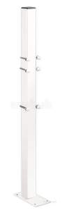 Delabie Grab and Hand Rails -  Delabie Column For Wall Or Drop Down Rail H1000 White Epoxy