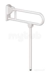 Delabie Grab and Hand Rails -  Delabie Drop-down Rail With Leg 32 L850 White Nylon