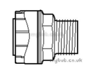 Underfloor Heating Manifolds and Ancillaries -  10mm X 3/8 Inch Polyplumb Mbsp Adaptor 10