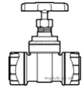 Underfloor Heating Manifolds and Ancillaries -  Polypipe 22mm Polyplumb Gate Valve 5