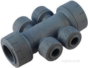 Underfloor Heating Manifolds and Ancillaries -  22mm X 10mm 4 Port P/plumb Manifold 5