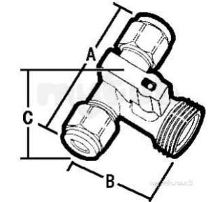 Prestex Stopcocks Gate and Check Valves -  Prestex 809t Chrome Plated Tee Wash Mac Vlve 15x3/4