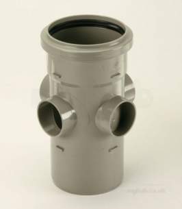 Center Soil Waste and Overflow -  Center Universal Boss Pipe 110mm Black