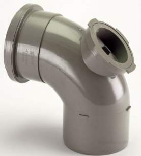 Center Soil Waste and Overflow -  Center Access Bend 110mm 92.50 Deg Black
