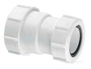 Mcalpine Waste traps overflow -  Mcalpine St28m Straight Connector 1.5 Inch X 1.25 Inch