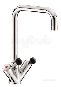 Delabie Brassware -  Delabie Single Hole Deck Mtd Mixer 45lpm Swivel Tube Spout 22 L300mm
