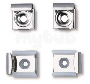 Delabie Accessories and Miscellaneous -  Delabie 4 X Concealed Lugs For Mirror 2 With Spring Pol St Steel
