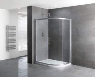 Eastbrook Showers -  Volente 900x760 Single Door Offset Quad Silver 58.110