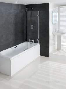 Eastbrook Baths -  Volente 8mm Hinge Bath Screen 850 X 1500 Silv