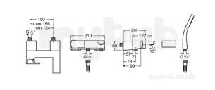 Roca Brassware -  L90 Wall Mounted Bath Shower Mixer Chr