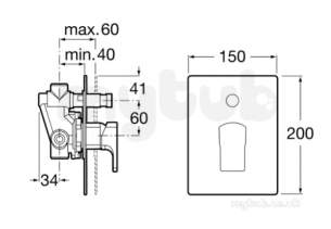 Roca Brassware -  L90 Built In Bath/shower Mixer Chrome