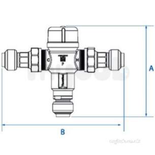 Pegler Thermostatic Mixing Valves -  Pegler Yorkshire 22mm Tx405 Tectite Tmv3/2