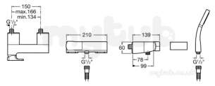 Roca Brassware -  L90 Wall Mounted Shower Mixer Chrome