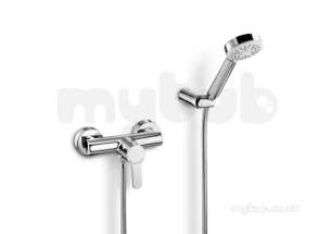 Roca Brassware -  L20 Wall Mounted Shower Mixer And Kit Chrome