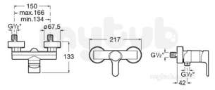 Roca Brassware -  L20 Wall Mounted Shower Mixer And Kit Chrome