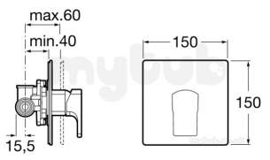 Roca Brassware -  L90 Built In Bath Or Shower Mixer Chrome