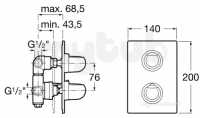 Roca Brassware -  Panama-n-t B/i Therm Bath Shower Mixer Chr