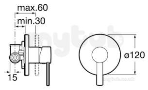 Roca Brassware -  L20 Built In Bath Or Shower Mixer Chrome
