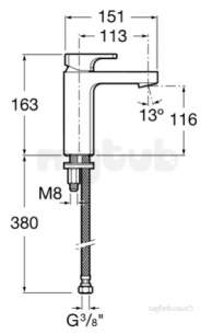 Roca Brassware -  L90 Top Handle Basin Mixer No Puw Chrome