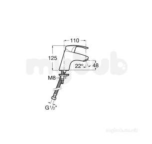 Monodin Smooth Body Basin Mixer No Puw Chr : Roca