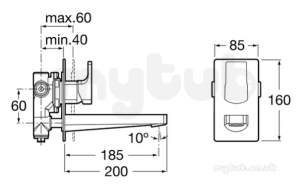 Roca Brassware -  L90 Built In Basin Mixer Chrome 5a4701c00