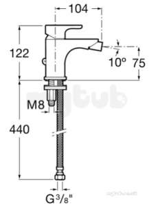Roca Brassware -  L20 Bidet Mixer Exc Puw Chrome 5a6109c00