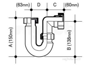 Osma Above Ground Drainage -  5v801w White Osma 11/2 Inch X76mm P Trap