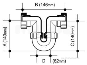 Osma Above Ground Drainage -  5v805w White Osma 11/2 Inch X76mm Rng P Trap