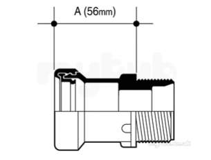 Osma Above Ground Drainage -  5z126g Grey Osma 11/2 Inch Conn Bspt