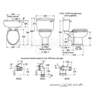 Ideal Standard Wc Seats -  Ideal Standard Classics E4590 Seat Plus Chrome Plated Hinges L Oak