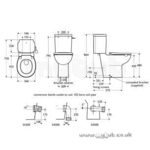 Armitage Shanks Commercial Sanitaryware -  Armitage Shanks Contour 21 C/c Pan Only 46cm Hi White 75 Proj S305401