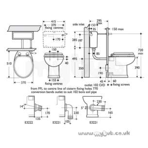 Ideal Standard Classic -  Ideal Standard Traditional E4800 Btw Wc Pan White