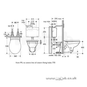 Ideal Standard Alto -  Ideal Standard Alto R3419 Wall Mounted H/o Pan White