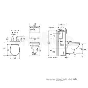 Armitage Shanks Commercial Sanitaryware -  Armitage Shanks Contour 21 W/h Pan White Stdproj S305801