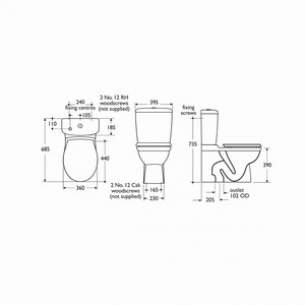 Ideal Standard Alto -  Ideal Standard Alto/halo E7533 Cc H/o Wc Pan White Replaced