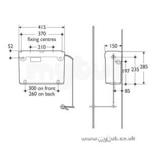 Armitage Plastic Cisterns -  Armitage Shanks Conceala 2 S3626 6l H/l Si Cistern Sc