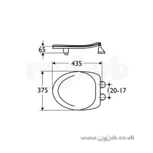 Armitage Shanks Wc Seats -  Armitage Shanks Dania S6600 50mm Raised Seat And Cover Bu S660036