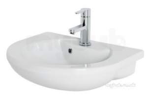 Eastbrook Sanitary Ware -  60.0013 Lisbon Semi-recessed Bsin One Tap Hole Wh