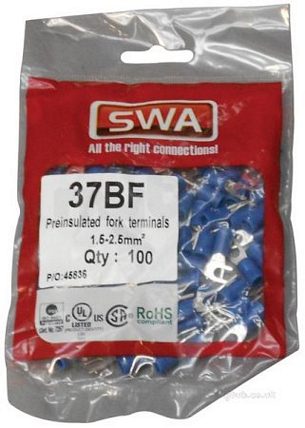Electrical Accessories and Components -  Specialised Wiring Accesories Fork Terminal 3.7mm Blue (pack Of 100)