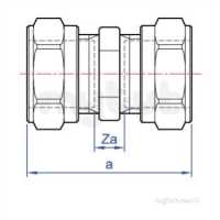 Kuterlite 600 Range Compression Fittings -  Kut K610cp Straight Coupling C-cp 10