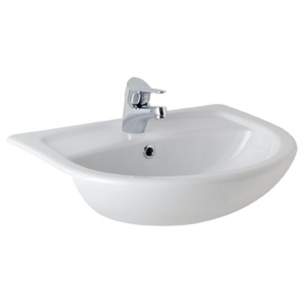 Eastbrook Sanitary Ware -  Colorado Semi Recessed Basin One Tap Hole White 64.0026