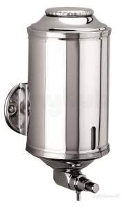 Delabie Dispensers -  Delabie Round Push-button Soap Dispenser 0.5l Polished St Steel