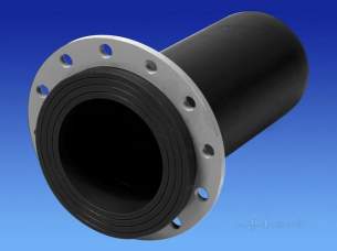 Wavin Blue and Black Large Bore Pipe -  Jet Pe-100 Pup Flange Galv Bk 200 17 33207300