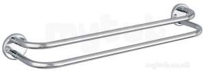 Delabie Grab and Hand Rails -  Delabie Double Towel Rail 14 L480 Polished Stainless Steel